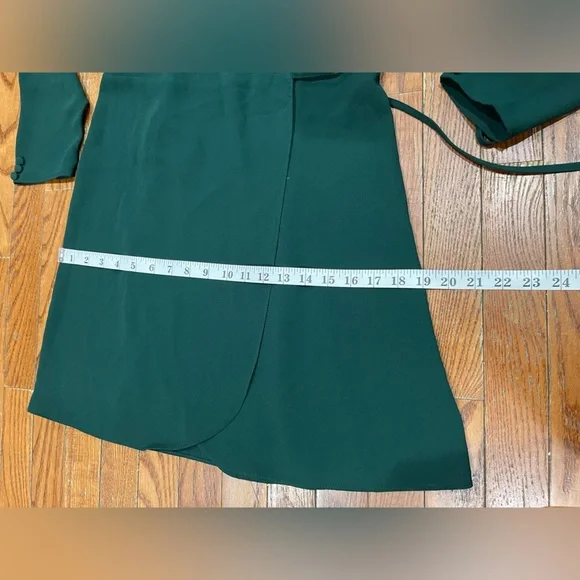 Topshop Dark Green Long Sleeve Dress - Picture 8 of 14